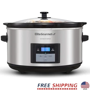 Programmable 8.5qt Slow Cooker Jumbo Oval Crock Dishwasher Safe Easy Cleanup New - Picture 1 of 8