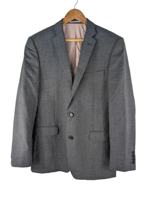 Blazer gris French Connection, chaqueta de traje de mezcla de lana de un solo pecho talla 42" Foto 1 de 4