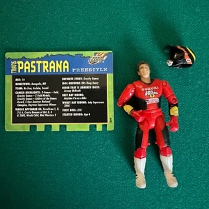 Travis Pastrana Road Champs MXS Freestyle Figur mit Helm & Biokarte 2001 RAR - Bild 1 von 3