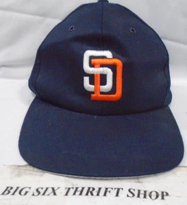 Gorra gorra ajustable con logotipo liso de los Padres de San Diego MLB de colección de los 90 - Imagen 1 de 5