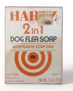 Hartz 2 In 1 Dog Flea Soap With Plastic Soap Dish Vintage NIB - Picture 1 of 12