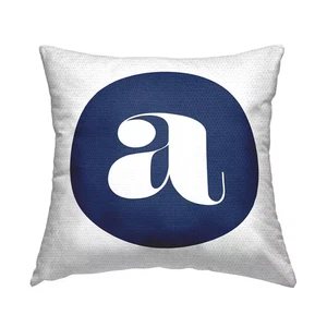 Blue Circle Letter a Square Outdoor Throw Pillow - Picture 1 of 7