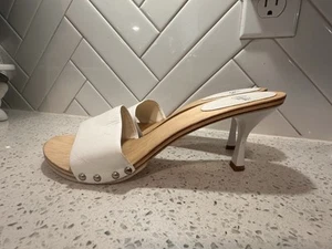 Vtg 1980's Style Candies Original Sandals White High Heels Slides Womens 8 / 39 - Picture 1 of 11