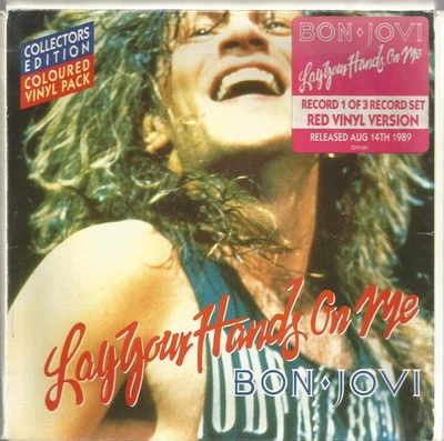 Bon Jovi - Lay Your Hands On Me 1989 Vertigo 7 inch red vinyl single collectors - Image 1 of 4