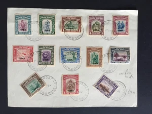 D NORTH BORNEO 1946 BMA AUFDRUCKSATZ ZU 1,00 $ (13 BRIEFMARKEN) GESTEMPELT AUF STÜCK - Bild 1 von 2