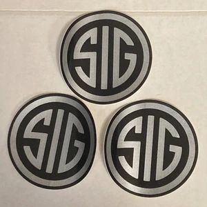 Set Of 3 Sig Sauer Logo Stickers 4" Diameter - Picture 1 of 1