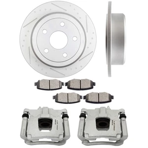 For 2007-2017 JEEP WRANGLER Rear Pair Brake Calipers Rotors and Ceramic Pads - Foto 1 di 9
