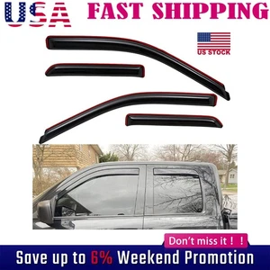 For 2017-2022 Ford F250 Crew Cab In-Channel Smoke Window Vent Visors Rain Guard - Picture 1 of 12