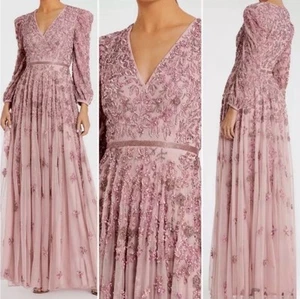 New | Mac Duggal 5497 Rose Pink Embellished Gown Size 18 NEW $798 NEW NWT - Picture 1 of 17