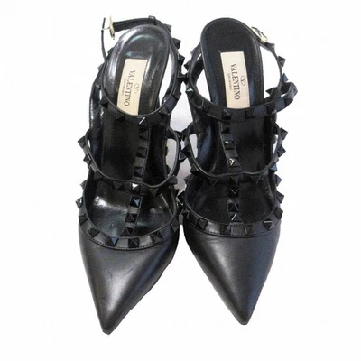 Sandalias de tacón Valentino Garavani Rockstud negras para mujer EU:37 Foto 1 de 4