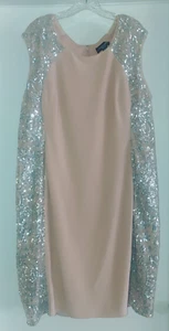 R&M Richards Plus Size 20W Sleeveless Stretch Sequin Side Panel Party Dress NEW - Picture 1 of 9