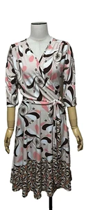 Women's Medium Wrap Top Flare Knee-Length Dress – F2 - Picture 1 of 9