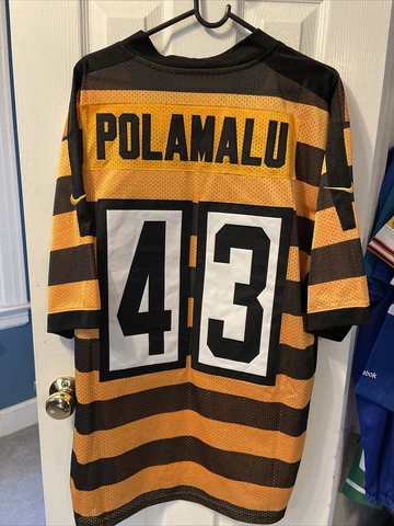 Troy Polamalu Pittsburgh Steelers football 80 seasons Nike men’s jersey size 48 Cover