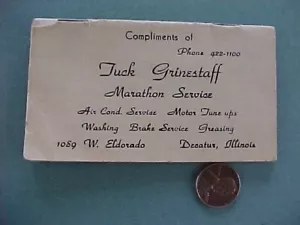 1950s Era Decatur Illinois Marathon Gas & Oil Tankstelle Mileage Booklet--- - Bild 1 von 1