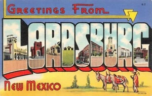 New Mexico NM   LORDSBURG LARGE LETTER LINEN Greeting ca1940's Curteich Postcard - Picture 1 of 2