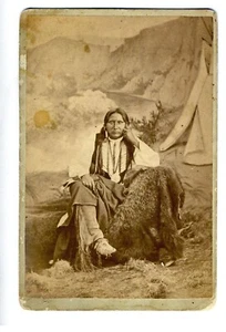 CABINET CARD – W.P. BLISS -FORT SILL OKLAHOMA TER  - BIG TREE KIOWA - Picture 1 of 2