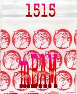 Paquete de 100 bolsas de 1,5 X1,5" Mini bolsas con cremallera rojas Bulldog 1510 - Imagen 1 de 11