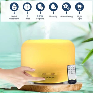 500ML Mist Ultrasonic Air Humidifier Adjustable Aroma Diffuser for Bedroom Home - Picture 1 of 12