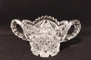 Vintage Imperial Glas NUCUT Klar Kristall 6,25" x 4" Zuckerdose - Bild 1 von 12