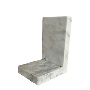 Bookend Single Marble White Geometric Minimalist Italian Item Book H 15cm - Picture 1 of 5