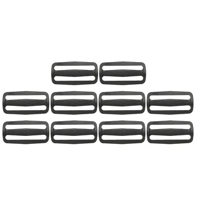 10pcs 60mm / 2-3/8 Inch Plastic Tri-Glide Slide Buckles for Webbing Strap, Black Foto 1 de 4