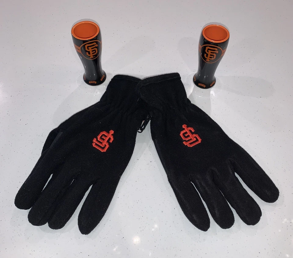 San Francisco Giants Gloves and Shotglasses - Image 1 of 1
