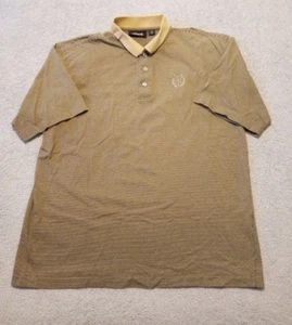 Men's ASHWORTH golden brown light striped SS golf polo shirt size XL - MINT - Picture 1 of 5