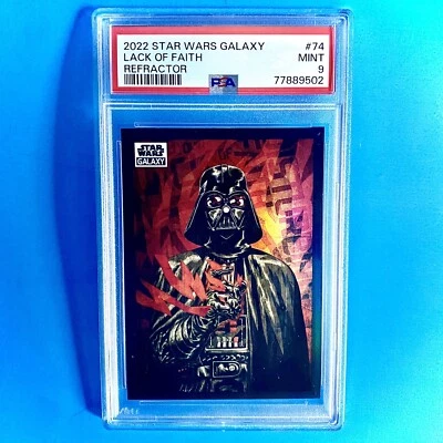 2022 TOPPS STAR WARS GALAXY #74 LACK OF FAITH PSA 9 Darth Vader REFRACTOR - Image 1 of 3