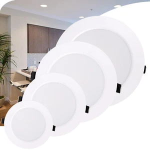 Dimmable LED Recessed Ceiling Down Light 6W 9W 12W 18W 24W Fixture White Lamps - Picture 1 of 16