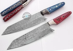 2 Stück 11,25" maßgeschneiderte Damaststahl Koch-/Küchenmesser (2038) - Bild 1 von 4