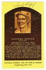 Sandy Koufax Autographed HOF Plaque Post Card  (B)