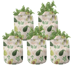 Avocado 5er Set Stofftöpfe Stofftaschen Seedy ganze Scheiben geschnitten Obst - Bild 1 von 9