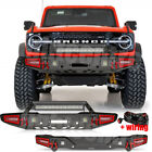 Front Rear Bumper w/Winch Plate & LED Lights For 2021 2022-2023 Ford Bronco Ford EconoLine