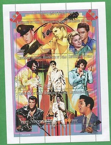 Hoja de estampillas de recuerdo africanas conmemorativas de Elvis Presley 1935-1977 Chad E63 - Imagen 1 de 1
