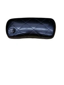 Chanel Schwarz Gesteppt Leder Etui Größe Small/Medium Brille Made In Italy - Bild 1 von 10