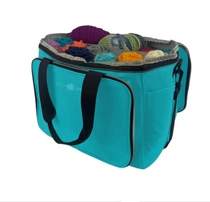 Yarn Tote (Peacock) Large Yarn Bag, Crochet Bag, Yarn Storage, Crochet Storage - Picture 1 of 6