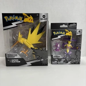 Pokemon Select Figures Lot Of 2 Zapdos 6” & Evolution Toxel Toxtricity New NIB - Picture 1 of 15