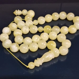 ☀️Natürlicher Baltischer Bernstein Islamisches Gebet 33 Perlen Misbaha Tasbih Rosenkranz 57g 13,6mm - Bild 1 von 24