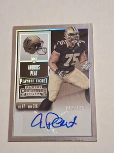 2015 ANDRUS PEAT CONTENDERS ROOKIE TICKET AUTOGRAPHED CARD AUTO RC /125 SAINTS - Picture 1 of 3
