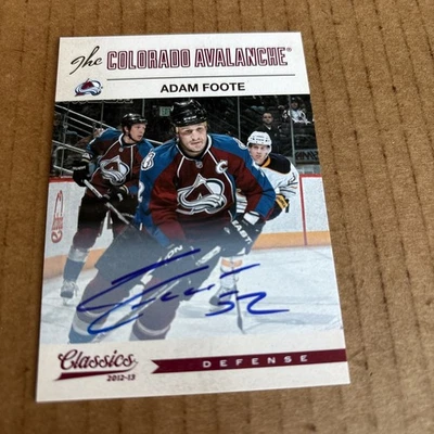 2012 Classics Signatures AUTO Adam Foote #49 Avalanche Hockey Card (f3) - Image 1 of 2