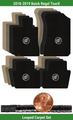 Juego de alfombrillas clásicas personalizadas para Buick Regal TourX 18-19 con logotipo (4 piezas) #25N Foto 1 de 4