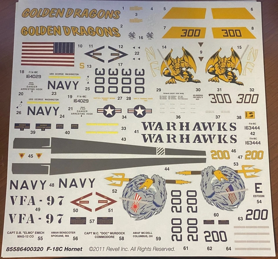 Calcomanías Revell - F-18C Hornet - 85586400320 - SW Foto 1 de 1