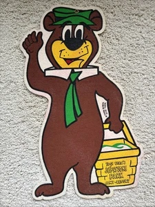 YOGI BEAR Jellystone Park Large 19” Felt Pennant Sign Hanna Barbera RARE - Picture 1 of 3