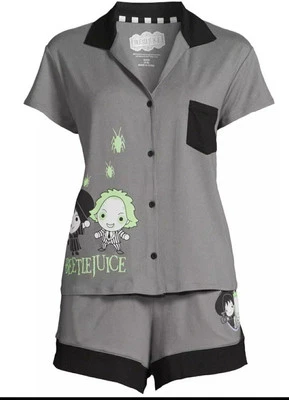 Conjunto de pijama y pantalón corto Warner Bros Beetlejuice para mujer pequeño 4-6 piezas  Foto 1 de 4