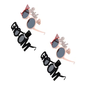 Set of 2 Bride and Grown Wedding Party Glasses Photo Props & - Picture 1 of 12