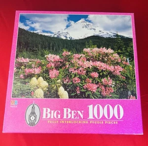 Rhododendrons Mount Hood OR Big Ben 1000 piece Puzzle New Sealed Milton Bradley - Picture 1 of 3