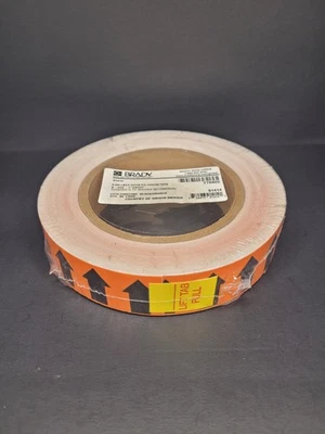 Brady B-946 Black/Orange Liner Mounted Arrow Tape, 1" x 30 Yards, #914141 - Image 1 of 4