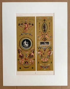 Antique Print from "L'Ornement Polychrome" by Racinet in 14x18 Mat, EUC - Picture 1 of 2