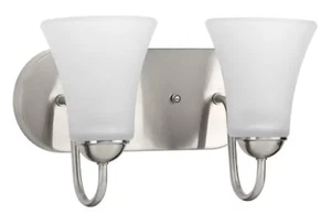 Progress Lighting Classic 13-in 2 Light Brushed Nickel Transitional Vanity light - Picture 1 of 4