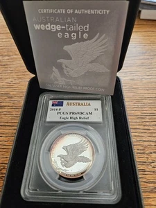 2014P Australia Wedge Tailed Eagle High Relief PF 70 Toned Mercanti COA #03964 - Picture 1 of 4
